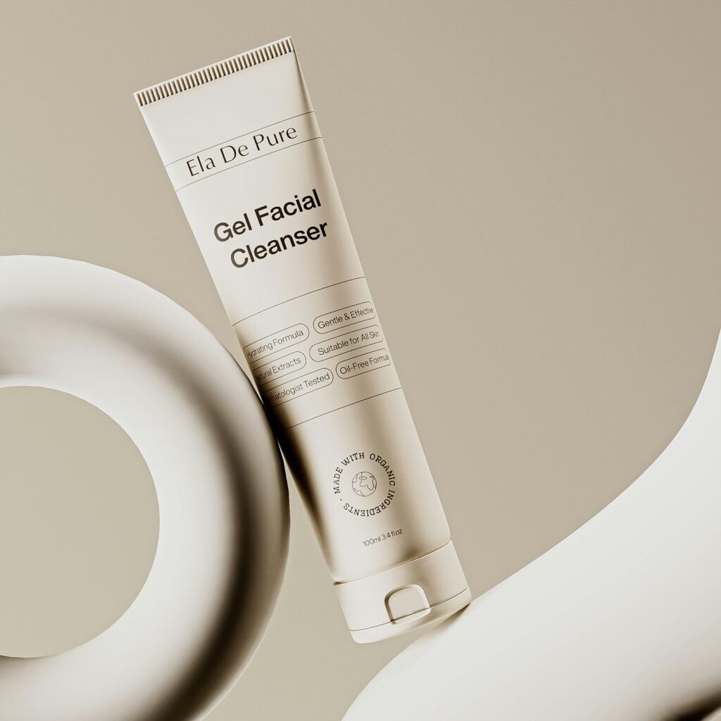 7 Best Face Washes & Cleansers in India (2026) for Oily, Dry, Sensitive & Combination Skin Tube of gel facial cleanser on a neutral beige background